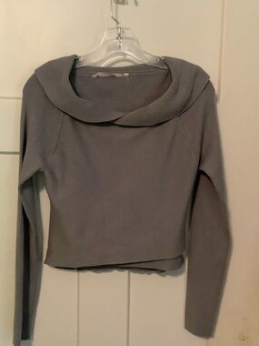 Soft Surroundings Cozy Cowl Ribbed Sweater - Light Gray
